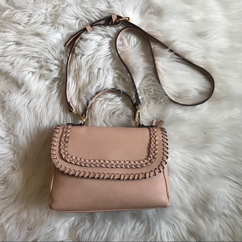 Sole Society Blush Pink Braided Crossbody Bag